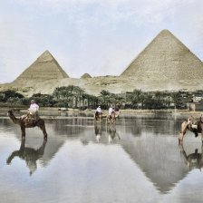 kolorovaná fotografie Egypt.