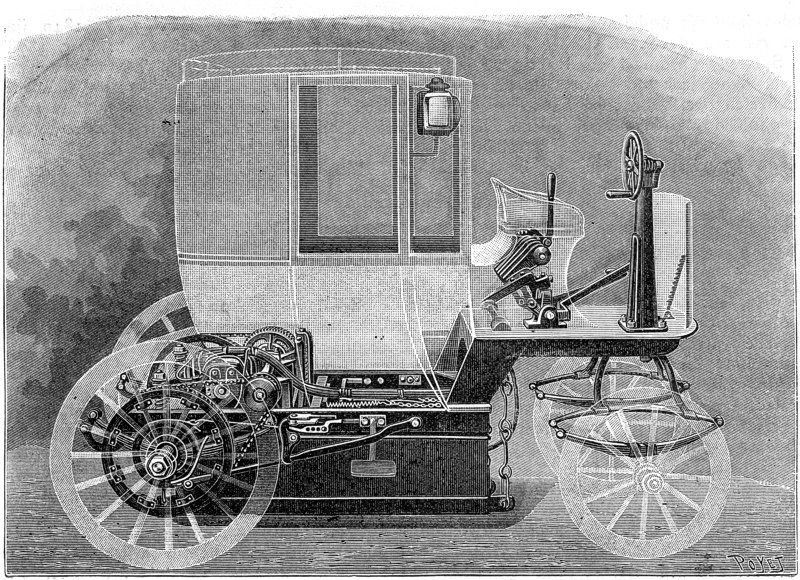 zobrazit detail historického snímku: Elektrický kočár z továrny v Aubervilliersu